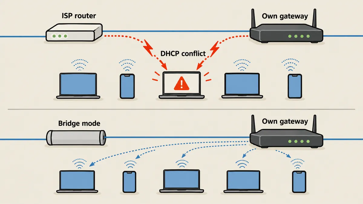 เราเตอร์สองตัวแจก IP ให้เครื่องเดียวกันพร้อมกัน เกิด DHCP conflict